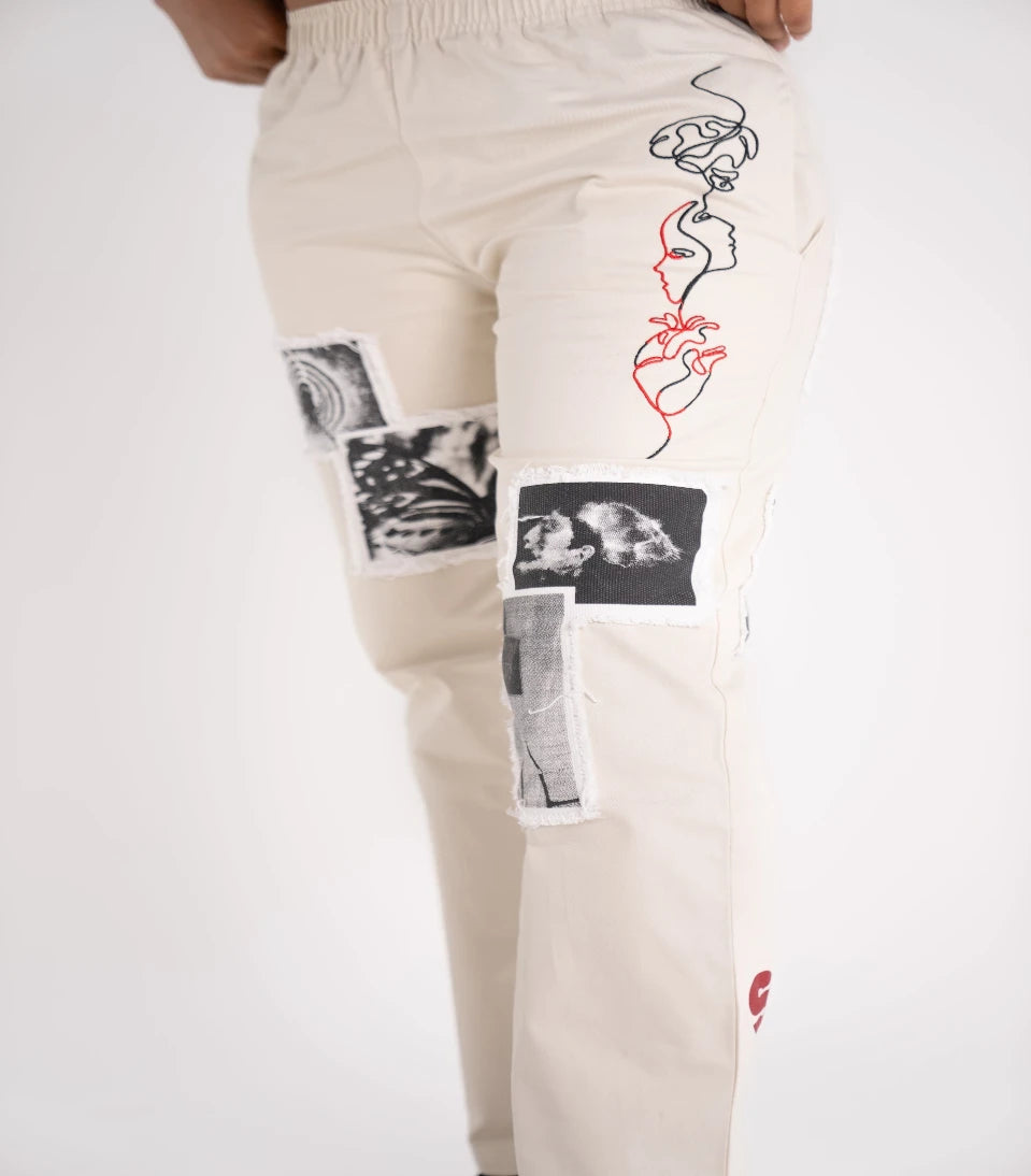 'Mind&Soul' Lounge Pants in Ivory For Women