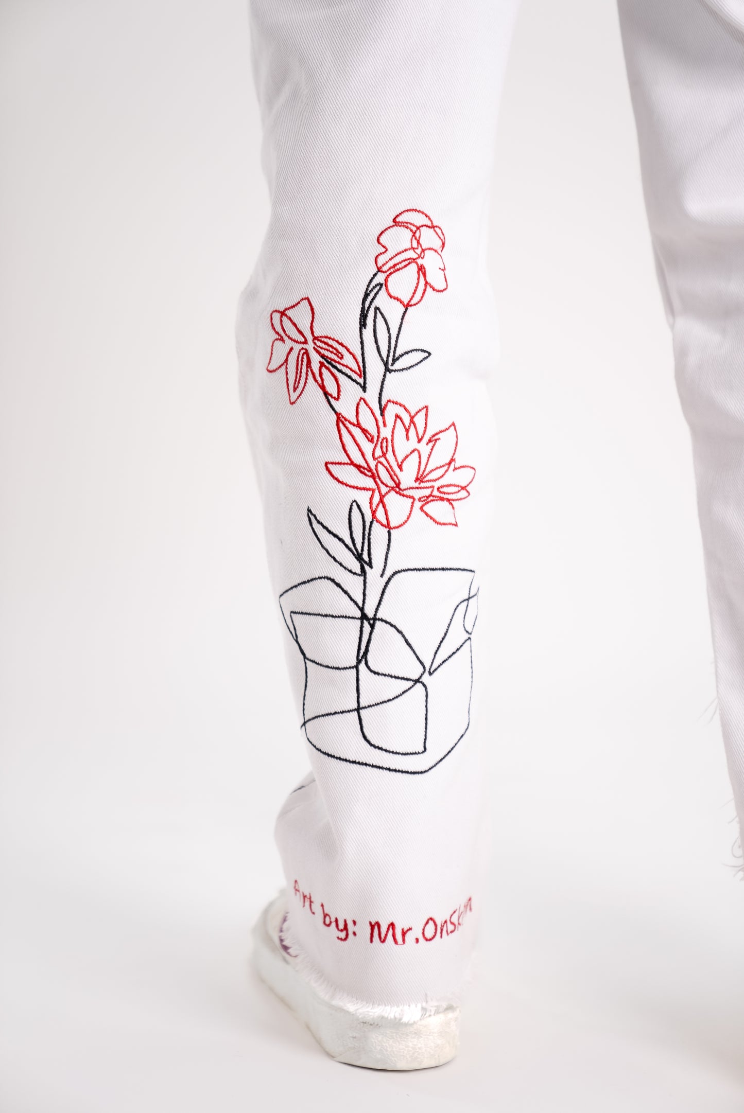 'Outgrow' Painter Lounge Pants in White (Unisex)