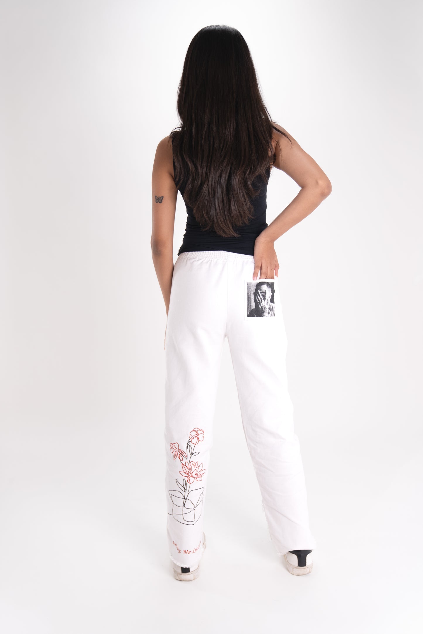 'Outgrow' Painter Lounge Pants in White (Unisex)